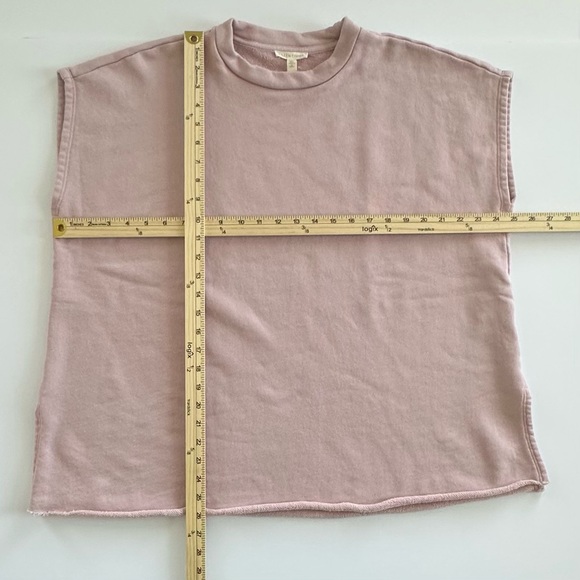 Eileen Fisher Organic Cotton French Terry Cap Sleeve Top in Light Plum | L | GUC - Picture 6 of 13